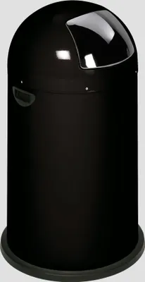 Produktbild von Klassischer Abfallsammler mit Einwurfklappe & Inneneinsatz | 33 Liter, HxBxT 69x42,5x42,5cm | Verzinkter Stahl | Schwarz