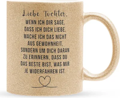 Produktbild von 22Feels Glitzertasse Gold Tochter Geschenk Geburtstag 18 Jahre Kinder Mädchen Abi Uni Abschluss Bachelor Master Weihnachten Haferl Konfirmation Firmung Teenager Geschenkidee Bürotasse