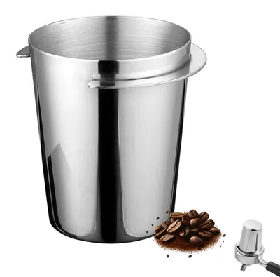 58 mm Kaffee-Siebträger-Dosierbecher, Edelstahl, silber