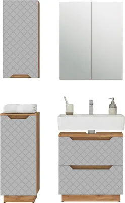 Produktbild von Badmöbel-Set Vicco Lotta Grau 4 Teile, Model 59453