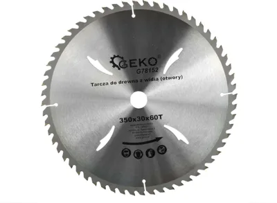Image de Disque à bois GEKO 350 mm, 30 mm, 60 dents en carbure, avec alésage G78152
