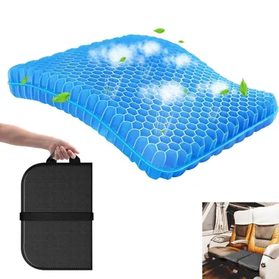 Produktbild von Gel Sitzkissen orthopädisch 39x27cm – Atmungsaktives Waben-Design, faltbar & rutschfest | Stuhlauflage