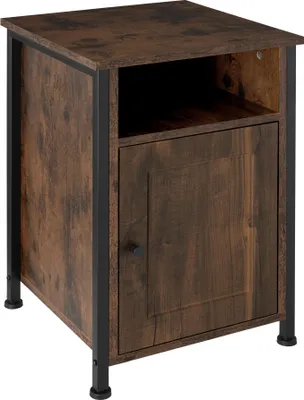 Image de Table de chevet Blackburn 40x42x60,5cm - Bois foncé industriel, rustique