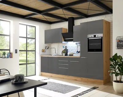 Produktbild von Küche Küchenzeile Küchenblock Marleen Premium 310 cm Grau Artisan Eiche Respekta