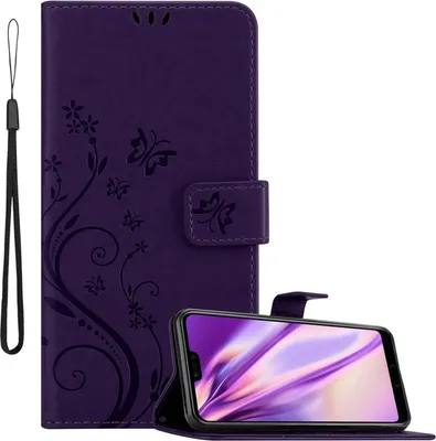 Produktbild von Cadorabo Hülle für Honor 10 Schutz Hülle in Lila Schutzhülle Handy Hülle Etui Case Blumen Flower