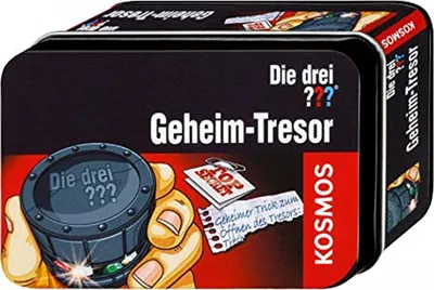 Produktbild von KOSMOS Die drei ??? Geheim-Tresor. Wer schafft es den Mini-Tresor zu knacken? mit geheimen Öffnungsmechanismus zum Knobeln, Detektivspielzeug, Detektiv Ausrüstung, Detektiv Set