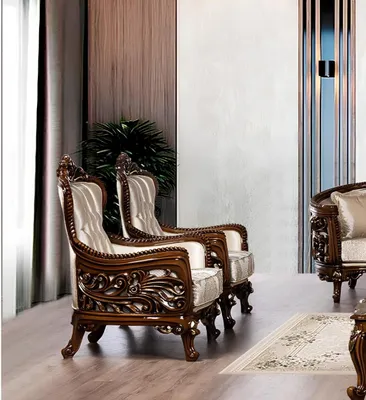 Produktbild von Sessel Ohrensessel Luxus Stoff Sitz Design Polster Barock Textil Einsitzer Neu