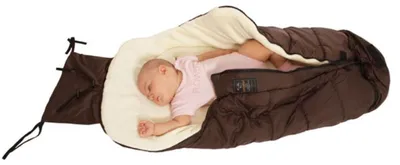 Produktbild von Fußsack Fluffy,  Universalgröße, Kinderwagen, wasserdicht, mit Reißverschluss braun
