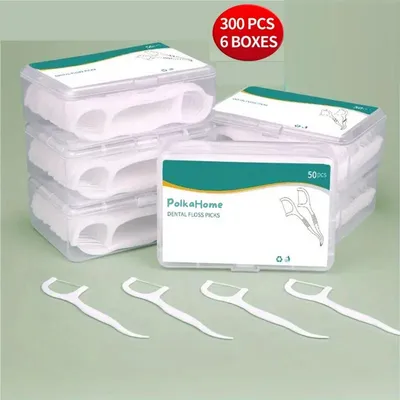Productafbeelding van PolkaHome Tandzijde Flossticks - Tandenstoker Flosser | Dental Floss | Tandenstoker | Tandenstokers met Flosdraad | Tandenstokers - Tanden