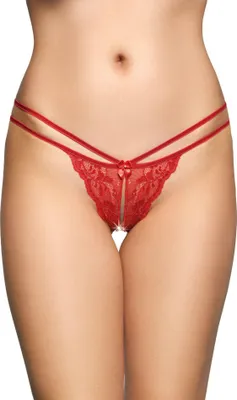 Zdjęcie produktu dla SoftLine | seksowne stringi | otwarte krocze | czerwone |