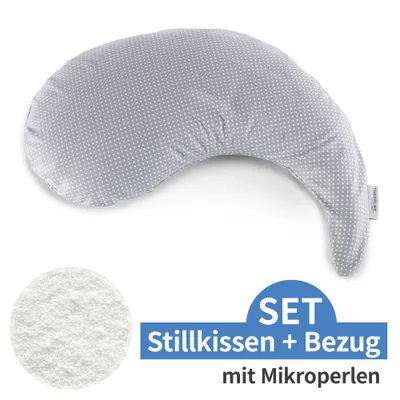 Image de Coussin d'allaitement Theraline Yinnie à pois gris