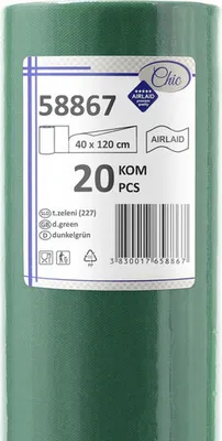 Produktbild von 20 Tischläufer 40cm x 120cm grün Vlies CHIC Airlaid perforiert