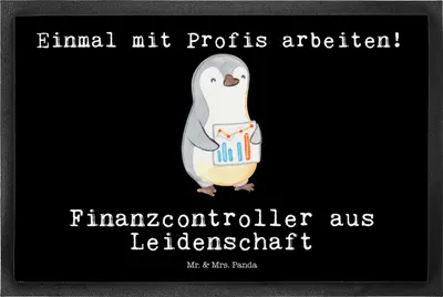 Produktbild von Mr. & Mrs. Panda Eingangsmatte Finanzcontroller Leidenschaft 50 x 75 cm - Schwarz - Geschenk, Fußabtreter, Schmutzfangmatte, Schuhabstreifer, Schmutzmatte, fußmatte