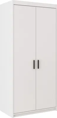 Produktbild von Tkmoebel 2-türiger Kleiderschrank Schrank LENA 2D laminierte Platte Breite 89,7cm,Weiß