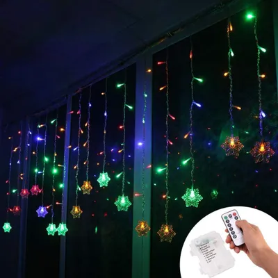 Produktbild von Lichterkette, 3,5 x 0,65 m LED-Lichterkette, batteriebetrieben, 8 dimmbare Modi mit Fernbedienung für Hochzeiten, Schlafzimmer, Fenster, Garten, Terrasse usw. (RGB)