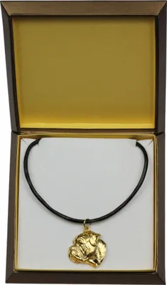Produktbild von Bullmastiff - Hundehalsband in Geschenkbox, vergoldeter Anhänger für Hundefans, auffälliger Schmuck von Art-Dog