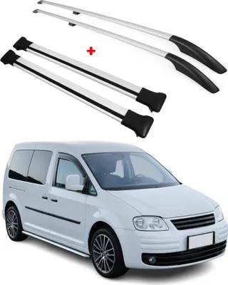 Obrázok produktu pre Sada strešných nosičov pre VW Caddy 3 (2003–2015), L2 Long, šedá hliníková, 4 ks