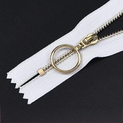 Produktbild von 6er-Metall-Nylon-Reißverschlüsse, 38 mm breit, für Jacken, Taschen, Ärmelumschläge von Sweatshirts usw., Weiß, Länge 15 cm
