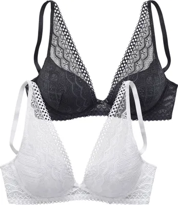 Produktbild von PETITE FLEUR Push-up-BH schwarz+weiß Größe 80 Cup C