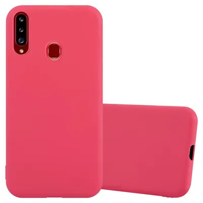 Produktbild von Cadorabo Hülle für Samsung Galaxy A20s Schutzhülle in Rot Handyhülle TPU Silikon Etui Case Cover