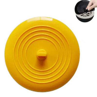 Produktbild von Waschbeckenstöpsel - Universal Abflussstopfen - Badewannenstöpsel - Abflussstöpsel für Spüle, Waschbecken, Badewanne und Duschwanne - Gelb