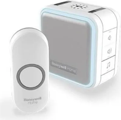 Image de Honeywell DC515N Carillon de porte sans fil série 5, 150 m, 6 mélodies, base portable blanc