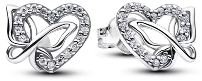 Produktbild von Pandora Ohrstecker Herz und Schmetterling Sterling-Silber 294476C01