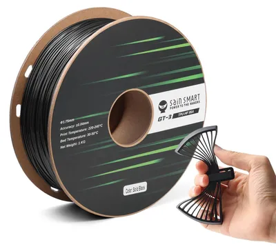 Produktbild von SainSmart High Flowability Solid Color TPU Filament 1.75mm für Hochgeschwindigkeitsdruck 500 mm/s, 1kg, Schwarz