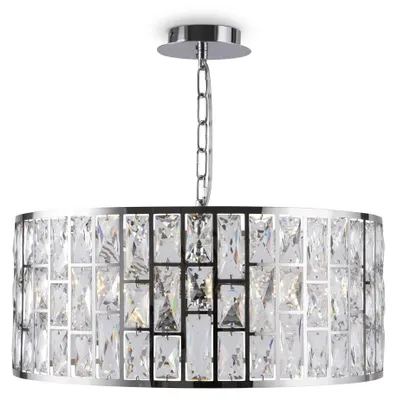 Immagine prodotto di Lampadario A Sospensione Moderno Gelid Metallo Cromo Cristallo 4 Luci E27 60W