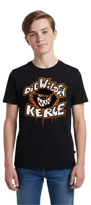 Produktbild von Spreadshirt Die Wilden Kerle Logo Tropfen Graffiti Teenager Premium T-Shirt, 158/164 (12 Jahre), Schwarz
