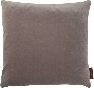 Image de Housse de coussin Magma, velours uni, microfibre, fermeture à glissière, housse de coussin décoratif, coussin de canapé, coussin d'appoint, 40 x 40 cm, granit