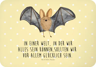 Produktbild von Mr. & Mrs. Panda Kühlschrankmagnet Fledermaus Flügel - Gelb Pastell - Geschenk, magnet, Pinnwandmagnet, Notizhalter, Lustige Sprüche, zettelhalter, whiteboardmagnet
