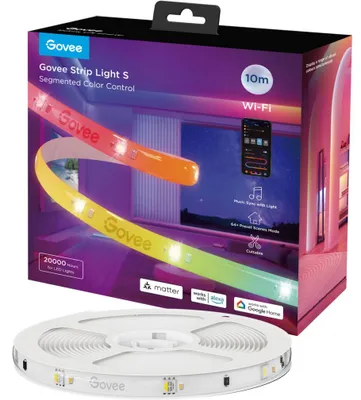 Produktbild von Govee Strip Light S Segmented, Intelligenter Leuchtstreifen, Wi-Fi/Bluetooth, Weiß, 36 W, Android, iOS, G