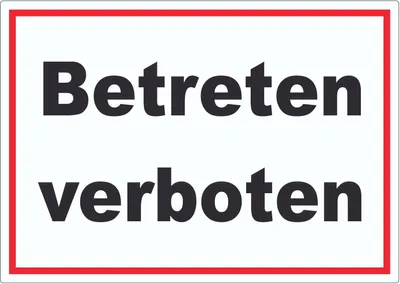 Produktbild von Betreten verboten Schild schwarz-weiß-rot A1 (594x841mm)