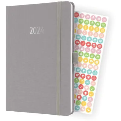 Produktbild von Wochenkalender Jolie 2024 ca. A5 1 Woche/2 Seiten Hardcover pearl grey