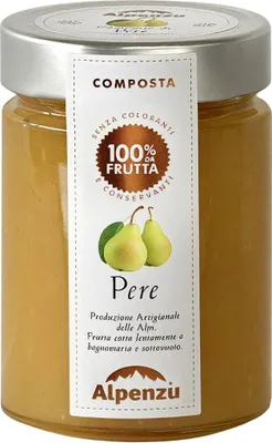 Produktbild von Composta di Pere 100 % da Frutta, Birnen-Fruchtaufstrich aus 100% Frucht, 350g, Alpenzu