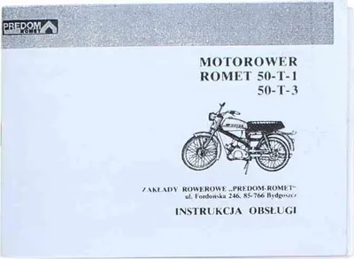 Zdjęcie produktu dla Katalog Instrukcja Obsługi Romet 50-T-1 50-T-3