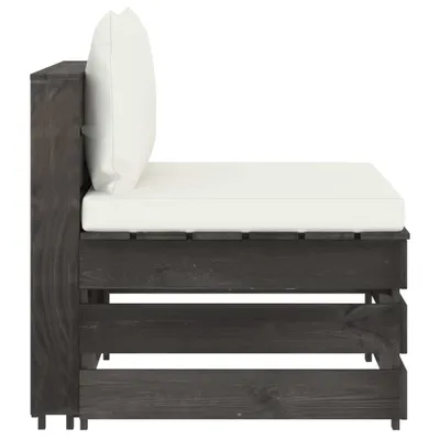 Produktbild von （Robust Möbel） Modulares Mittelsofa mit Kissen Grau Imprägniertes Holz - Gartensofas DEMöbel455116