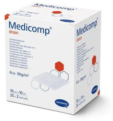 Obrázok produktu pre Medicomp drenážna štrbina komp.sterilná 7,5x7,5 cm 25X2 ks