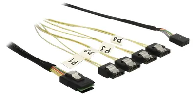 Produktbild von DeLOCK 85682, 1 m, Männlich/Männlich, Schwarz, Gerade, Gerade, 6 Gbit/s