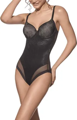 Produktbild von Selene attraktiver Shapingbody mit Bügel und gepolsterten Cups, Spitze Schwarz, Gr. 80C