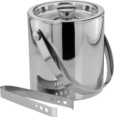 Produktbild von Eiswürfelbehälter mit Zange Hochglanz poliert (H) 17 x (Ø) 16 cm