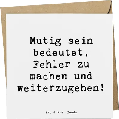 Produktbild von Mr. & Mrs. Panda Glückwunschkarte Spruch Fehler machen Lernen - Weiß - Geschenk, Mutmacher, Vertrauem, Rückschläge, positive Energie, Zuversicht, anlasskarte, Klappkarte