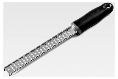 Produktbild von Handreibe mit schmaler Klinge | Zitronenreibe | Große Maschenweite | Edelstahl | Kunststoffgriff | Gesamtlänge 30 cm | Unverzichtbar in jeder Küche | Spülmaschinenfest