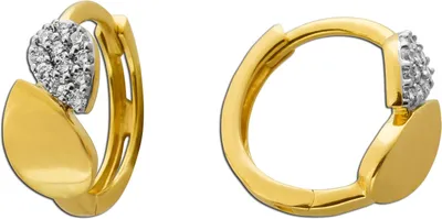 Produktbild von Tropfen Creolen Gold 585 14K Natur Diamanten 0.12ct