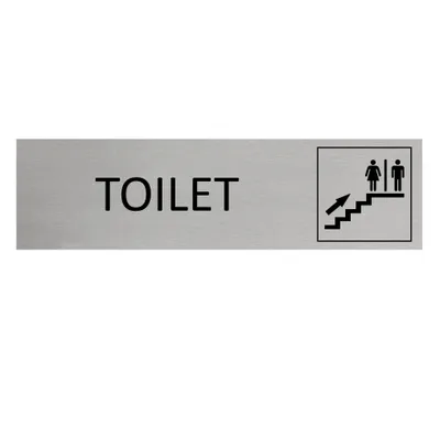 Produktbild von CombiCraft Aluminium Türschild mit Toilet oben 165x45mm