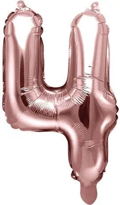 Produktbild von Folienballon Zahl „4“, 35cm, Roségold