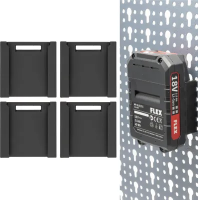 Produktbild von 4x Akkuhalter für FLEX Akku für Küpper Lochwand Akkuwandhalter Halterung Flex 18V