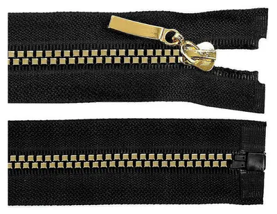 Produktbild von 1 Profil-Reißverschluss 5mm Nonlock teilbar Würfel-Design Größenwahl Farbwahl,60cm schwarz gold
