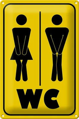 Produktbild von Blechschild Hinweis 20x30cm WC Piktogramm Toilette